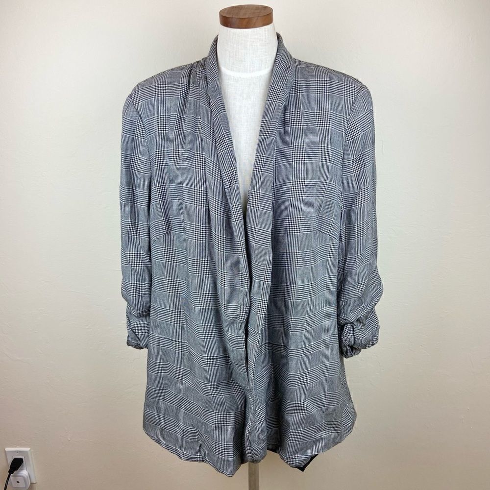 1. State Gray Check Oversized Blazer Jacket